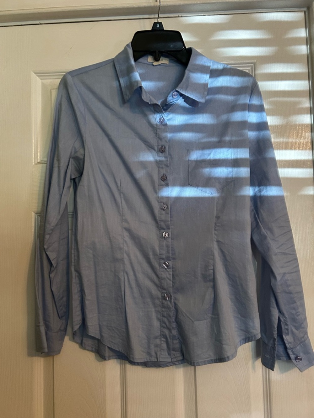 Light Blue Women’s Button-Up Blouse